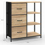 Voir la diapositive 5 : ID MARKET Buffet d'appoint 3 tiroirs et étagères 70 cm UTAH design industriel