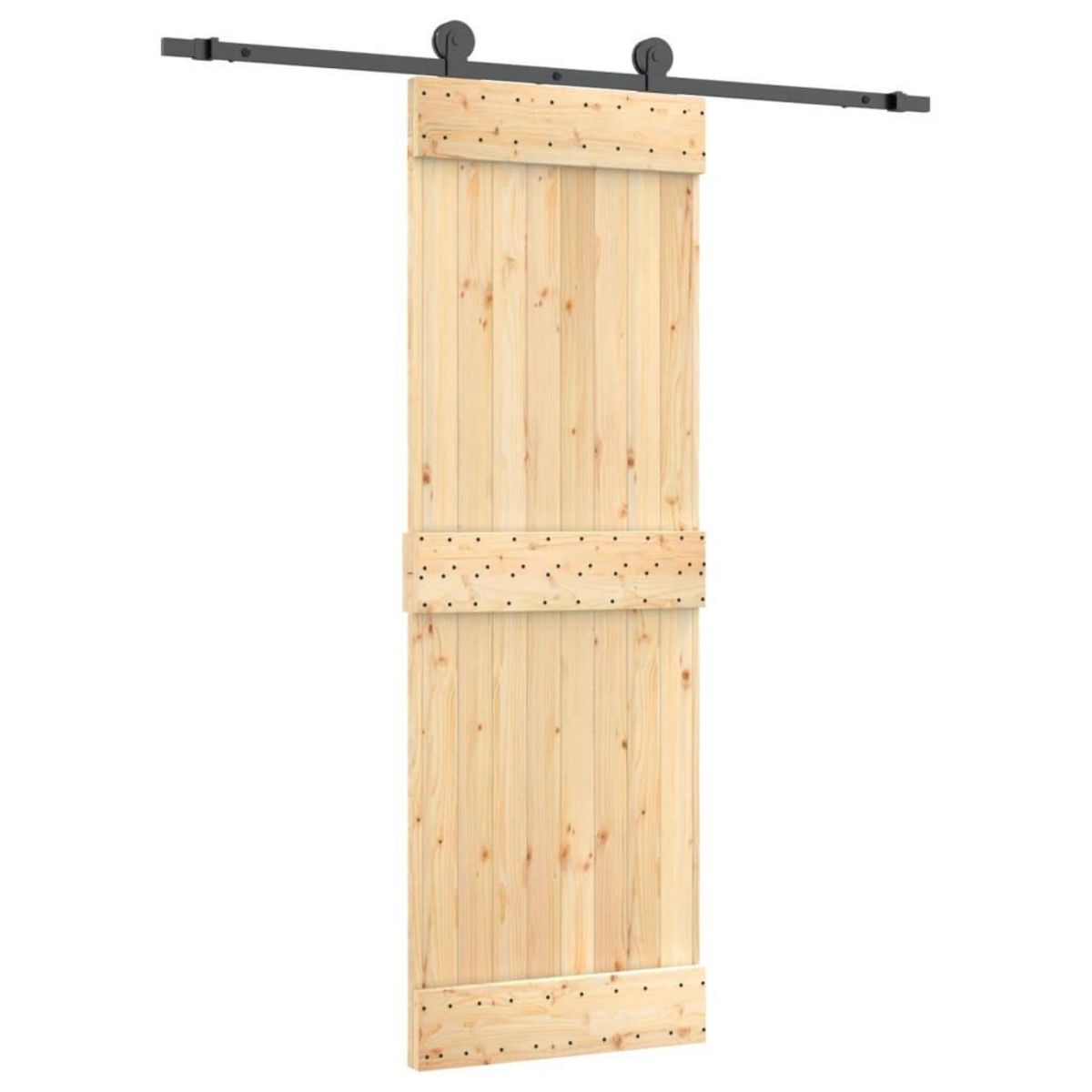 VIDAXL Porte coulissante et kit de quincaillerie 70x210 cm pin massif