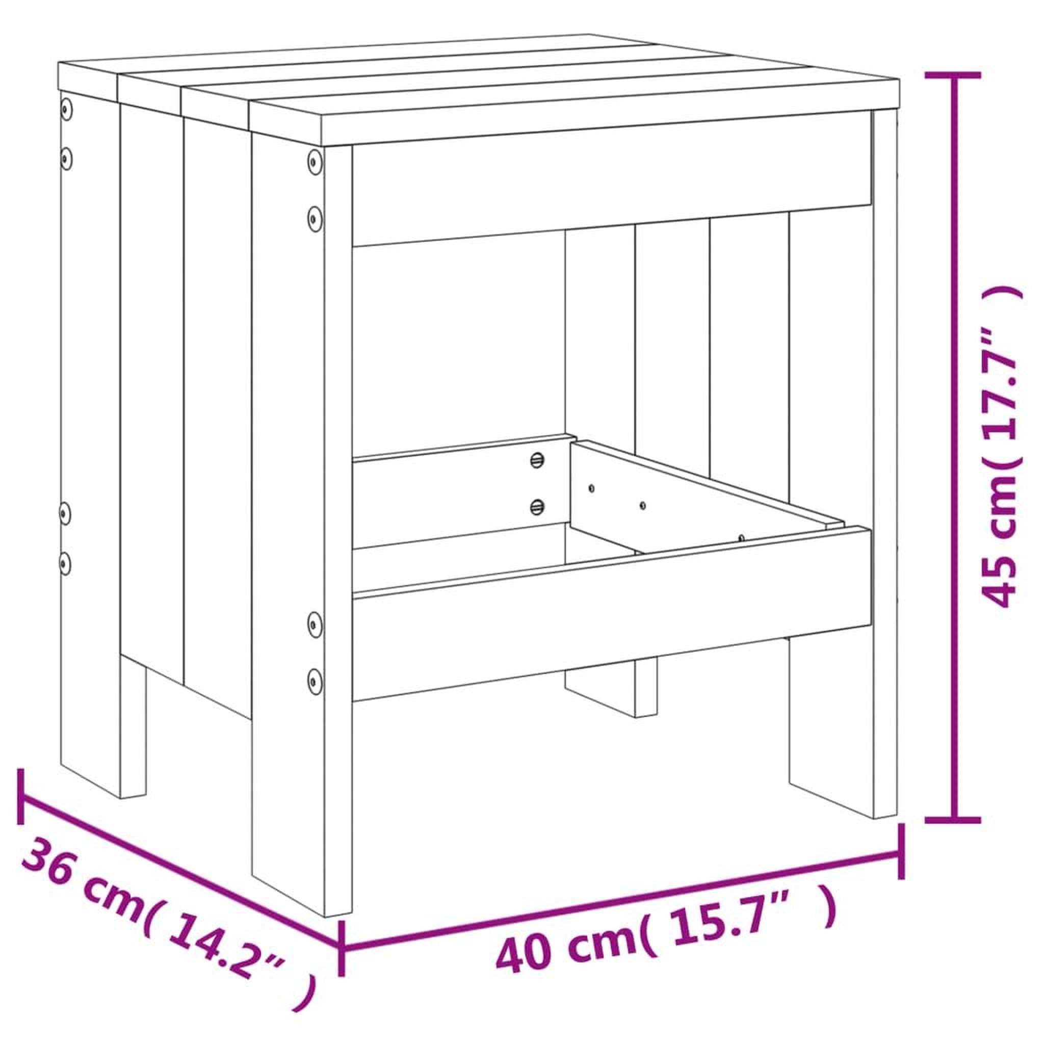 Voir la diapositive 6 : VIDAXL Tabourets de jardin lot de 2 marron miel 40x36x45 cm pin massif