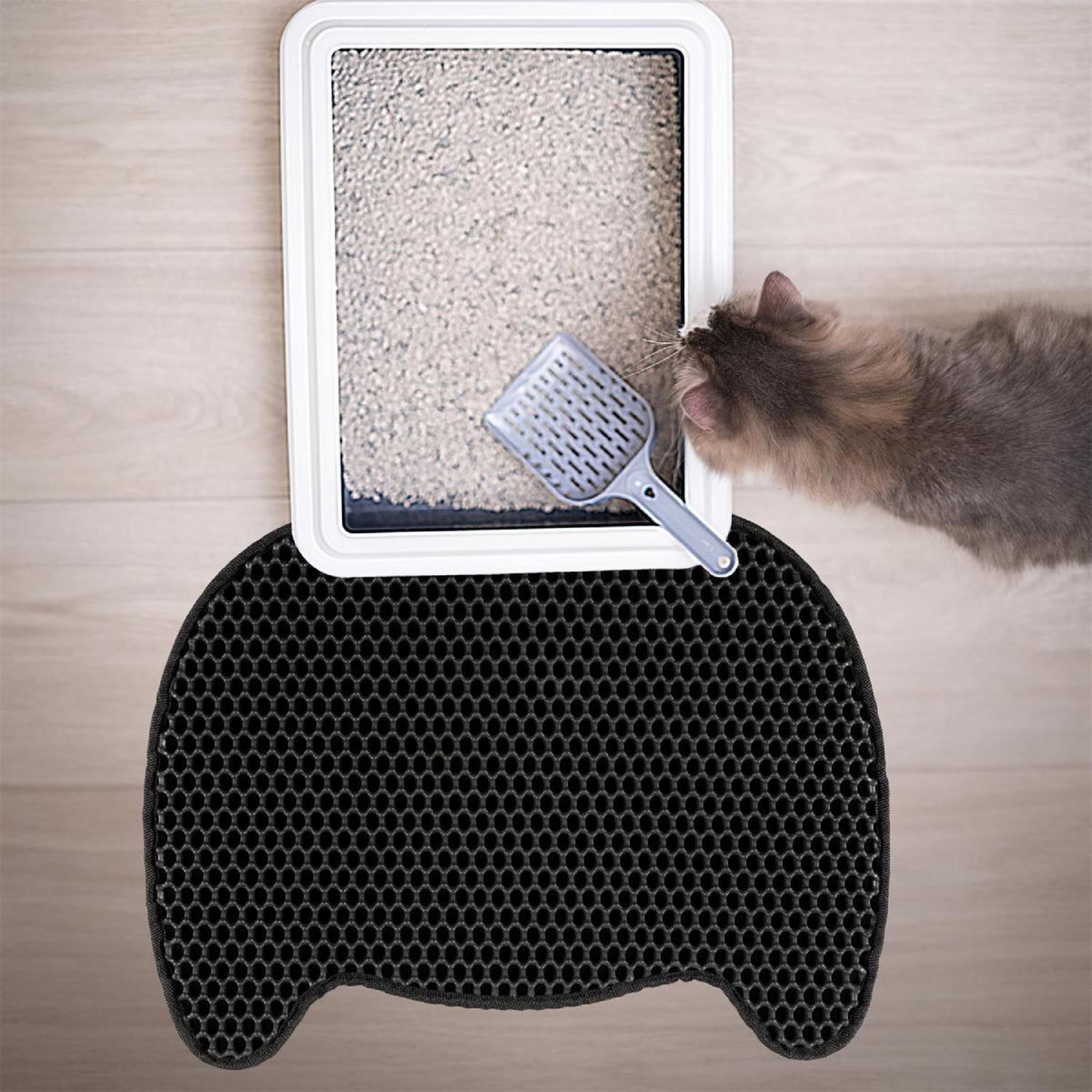 Voir la diapositive 6 : The concept Factory Tapis pour Litière  Chat  50cm Noir