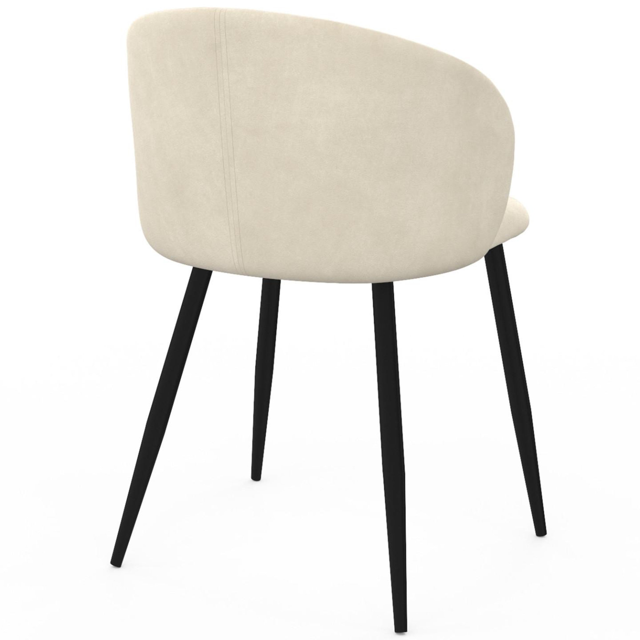 Voir la diapositive 4 : ID MARKET Lot de 6 chaises kira en velours crème pour salle à manger