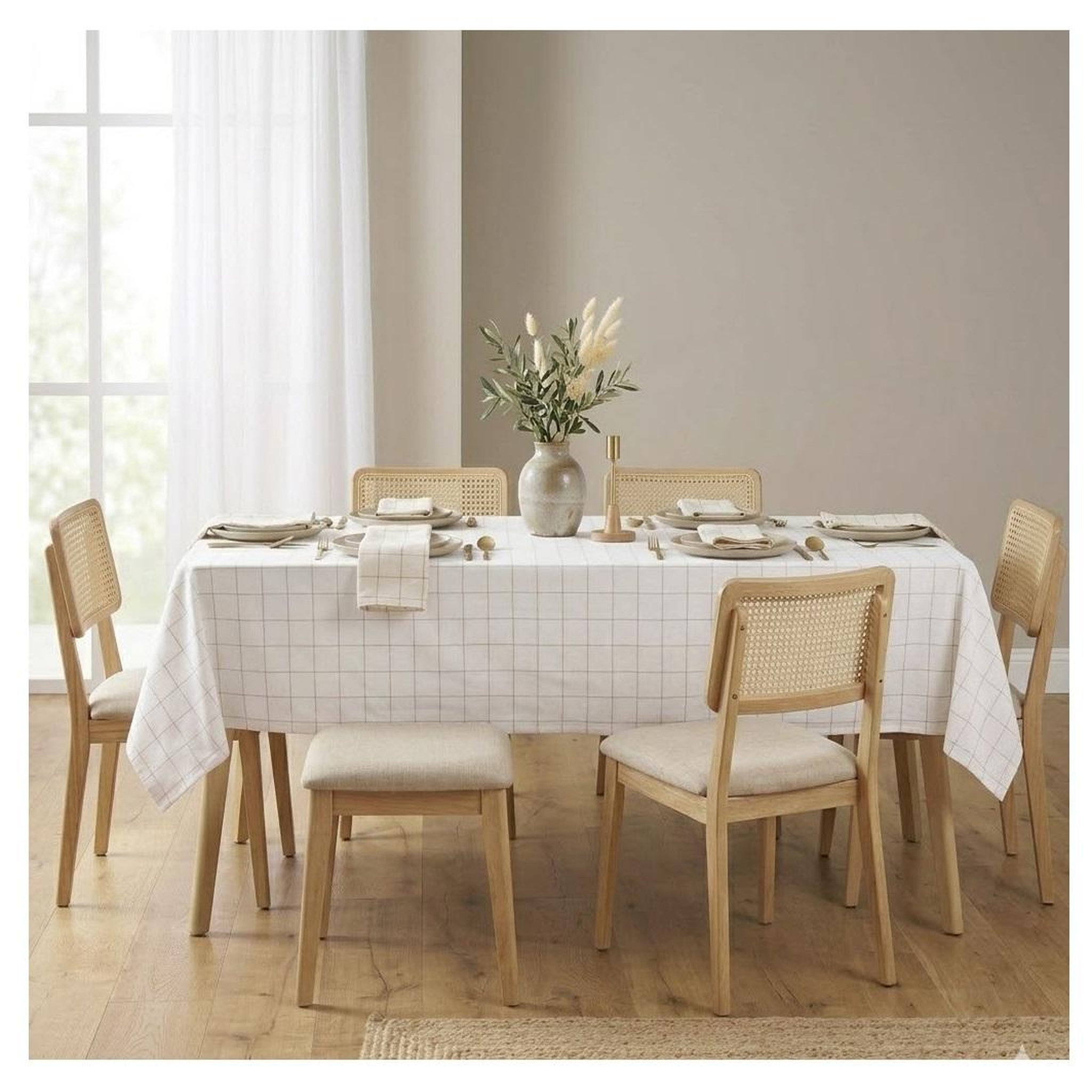 Voir la diapositive 2 : Eden Nappe tisse a carreaux axelle design et moderne