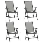 VIDAXL Chaises pliables en maille lot de 4 Acier Anthracite