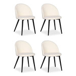 Paris Prix Lot de 4 Chaises Scandinaves  Bouclette  75cm Crème