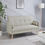 Voir la diapositive 4 : CONCEPT USINE Canapé scandinave convertible 3 places en tissu beige BERLIN