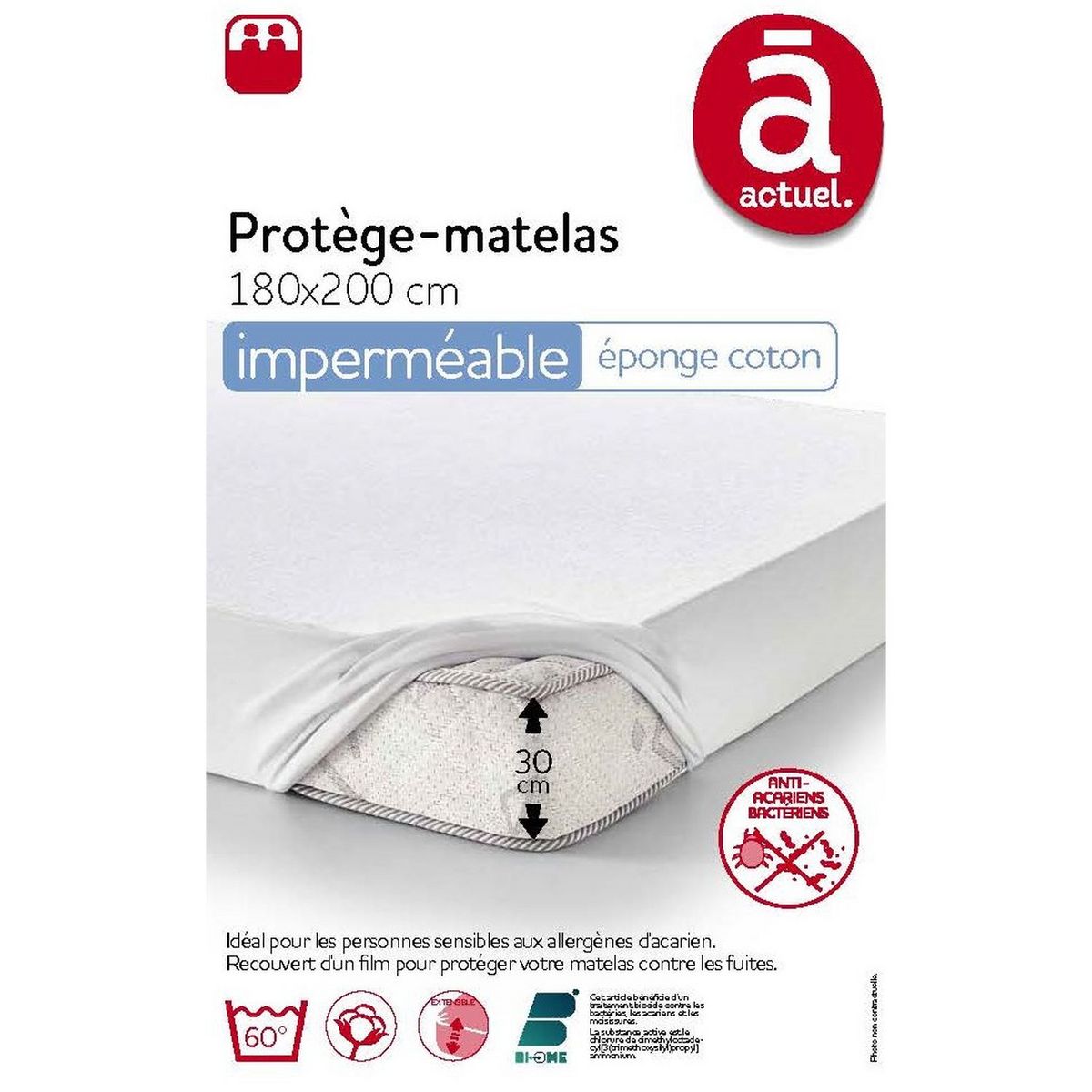 ACTUEL Protège matelas imperméable en polycoton MARISOL BIOME
