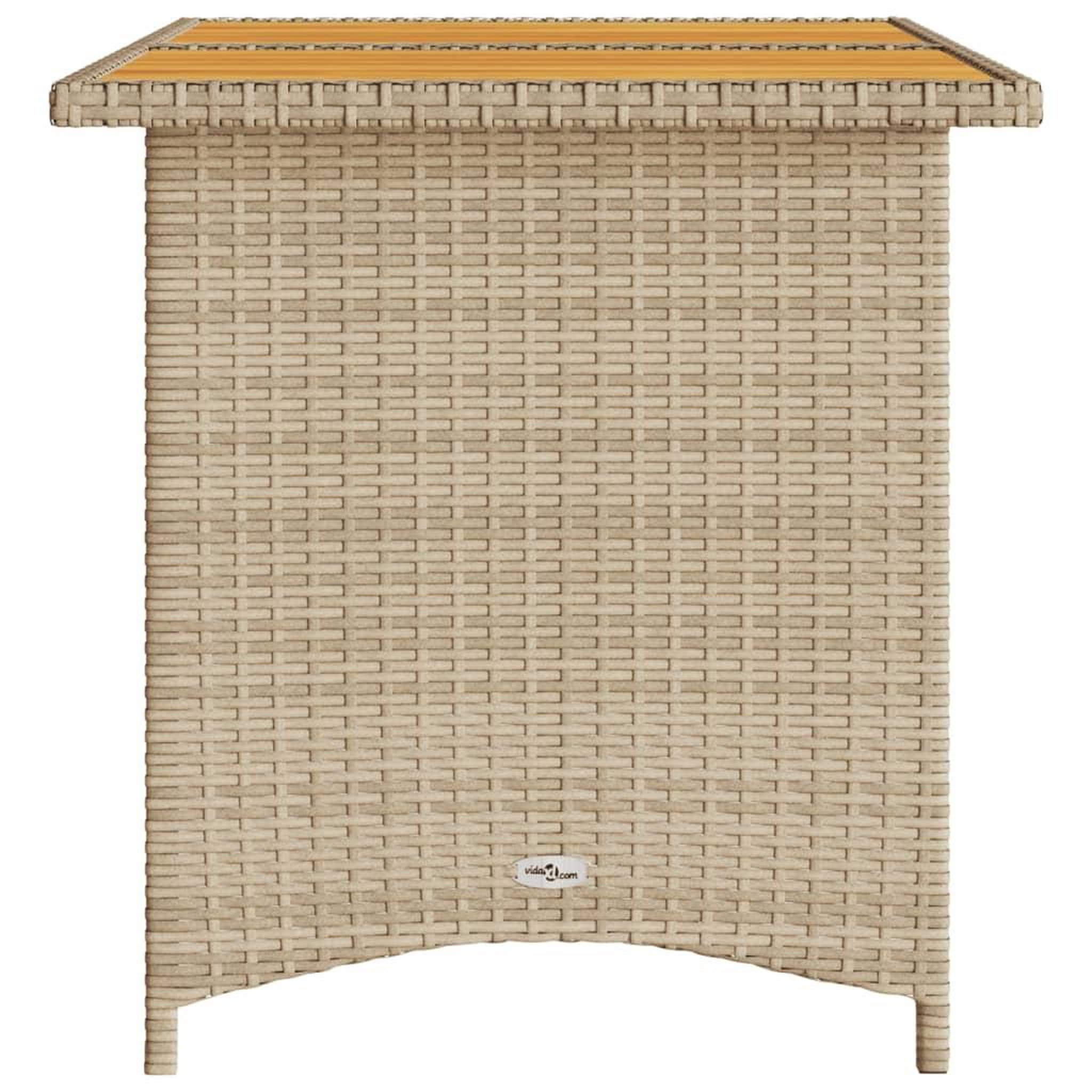 Voir la diapositive 5 : VIDAXL Table de jardin avec dessus en bois noir 110x68x70 cm rotin