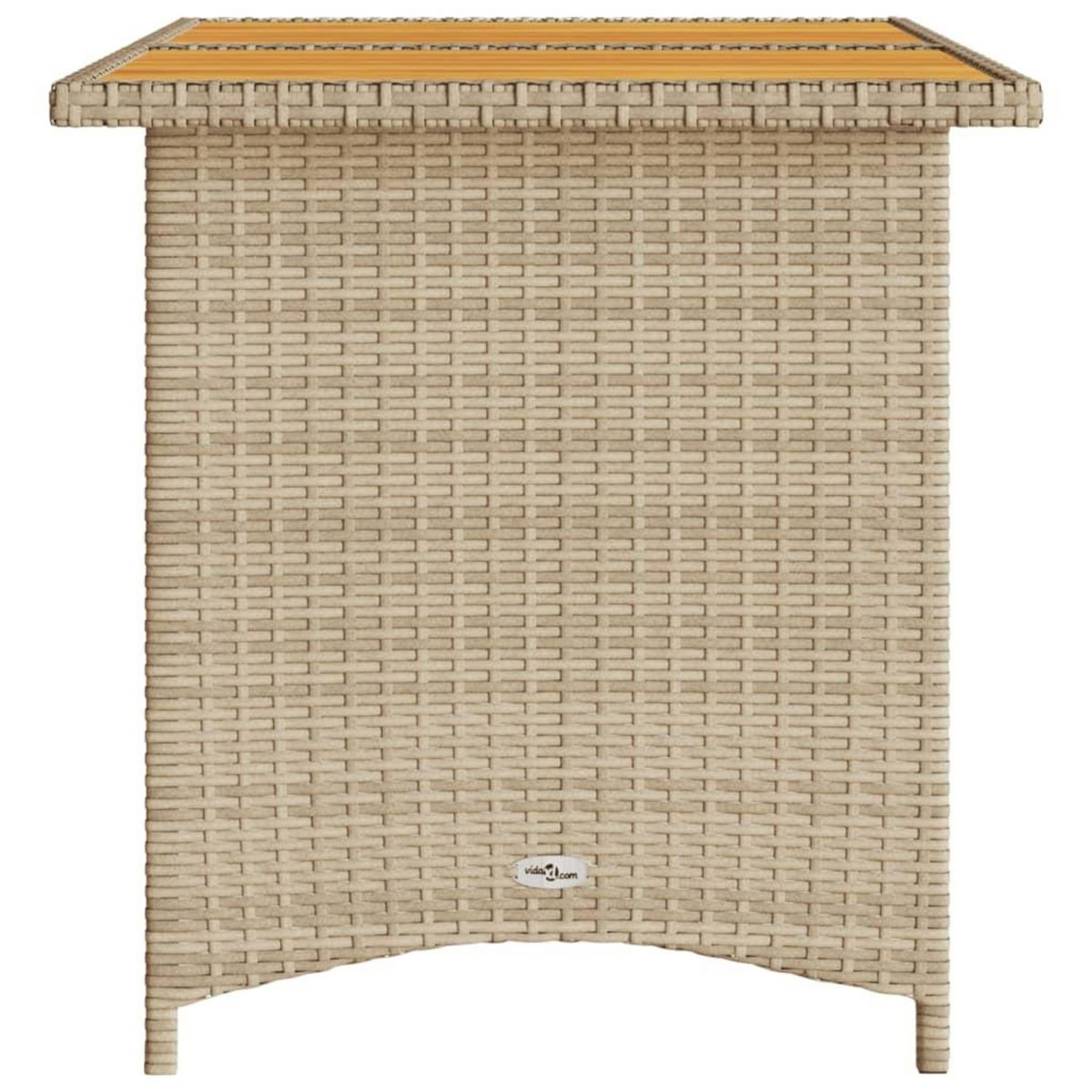 VIDAXL Table de jardin avec dessus en bois noir 110x68x70 cm rotin