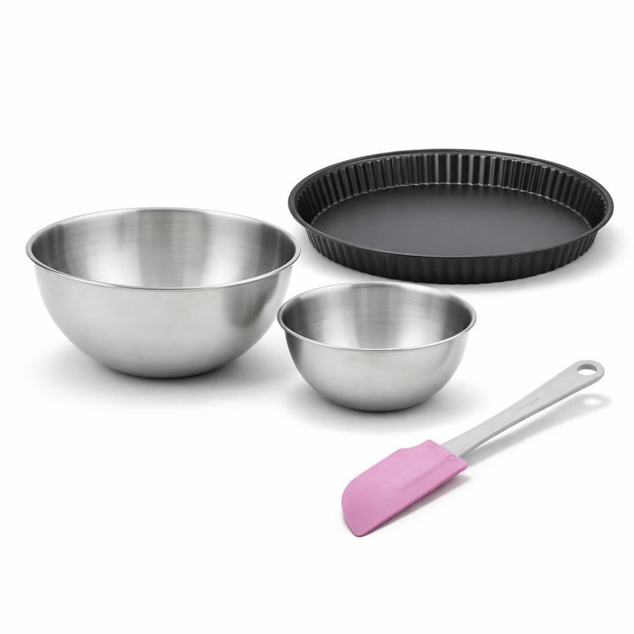 ZENKER Set pâtisserie avec moule à quiche lorraine 28 cm, 2 bols à mixer et 1 spatule zenker