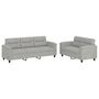 Voir la diapositive 2 : VIDAXL Ensemble de canapes 2 pcs coussins gris clair tissu microfibre