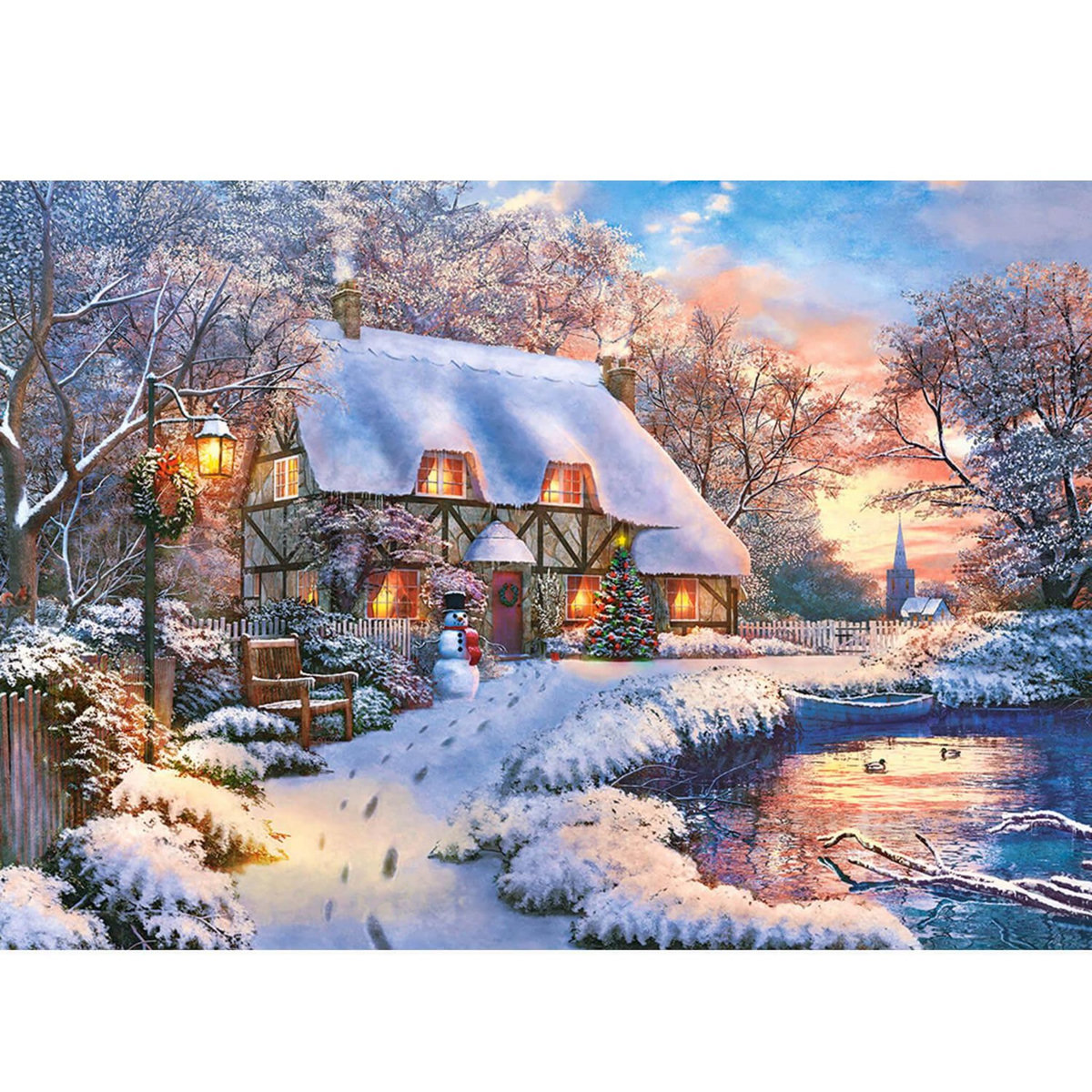 Castorland Puzzle 500 pièces : Cottage en hiver
