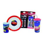 Fun House Lot Vaisselle Disney Cars pour Enfant - FUN HOUSE - 006378 - Verre, Assiette Creuse, Verre avec Paille et 2 Sets de Couverts