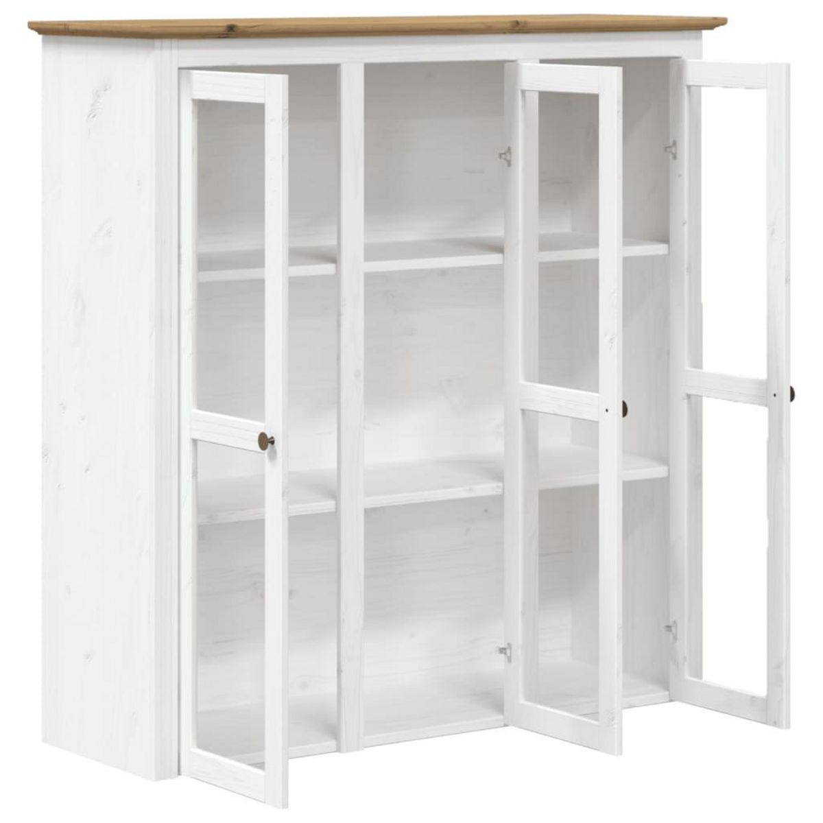 VIDAXL Buffet BODO blanc et marron 115,5x43x200,5cm bois massif de pin