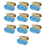 VIDAXL Sangle d'arrimage a cliquet 10 pcs 0,8 tonne 4 m x 25 mm Bleu