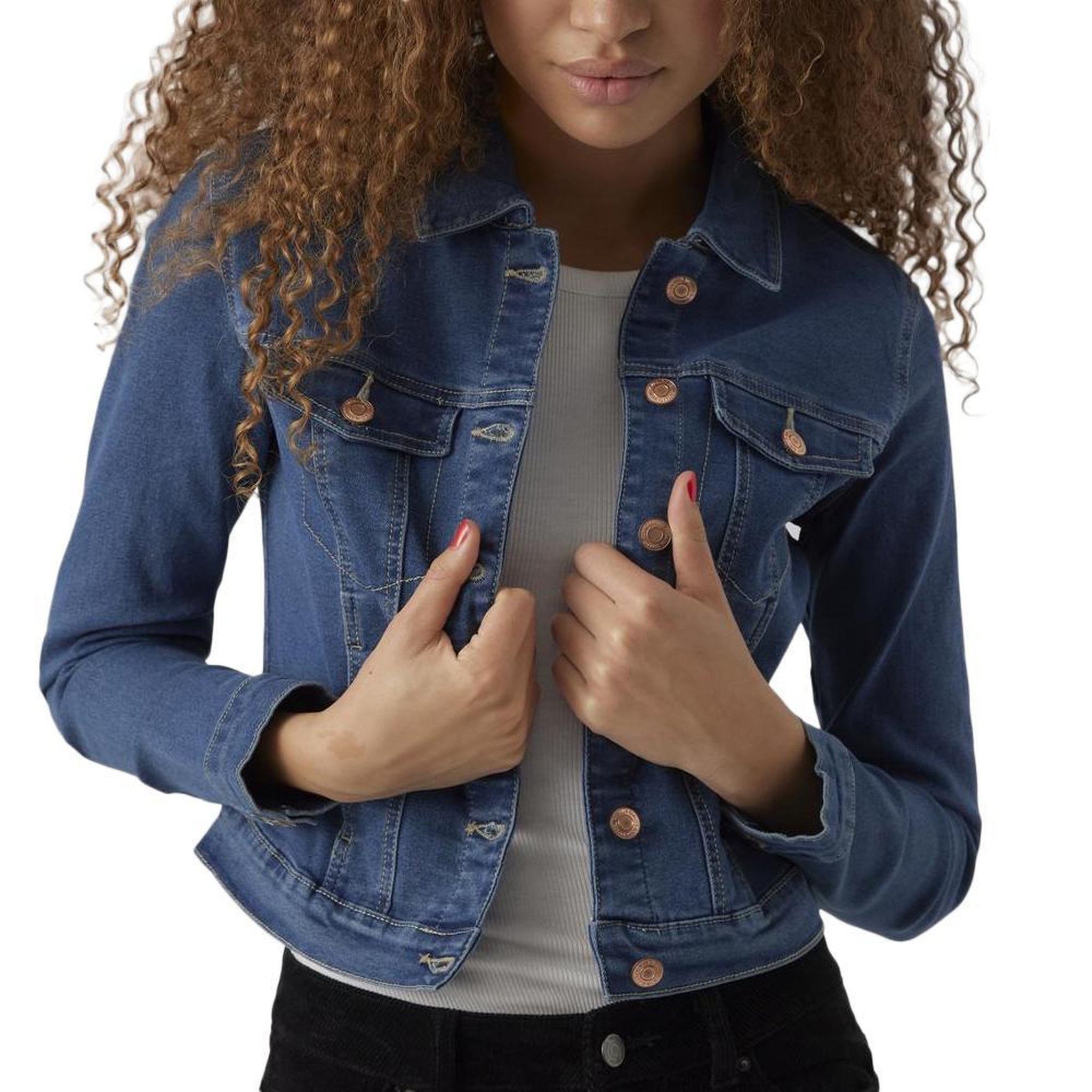 Voir la diapositive 2 : Vero Moda Veste en Jean Bleu Femme Vero Moda Luna