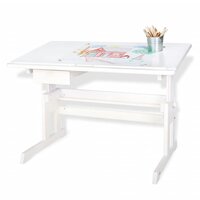 HOMCOM Bureau enfant en bois de pin table d'étude bureau ergonomique avec  tiroir et compartiment de rangement rose 100L x 48l x 76,5H cm
