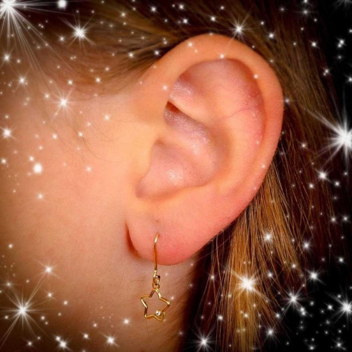 L'ATELIER D'AZUR Boucles d'Oreilles Or 18 Carats 750/000 Jaune - Motif Etoiles Pendantes