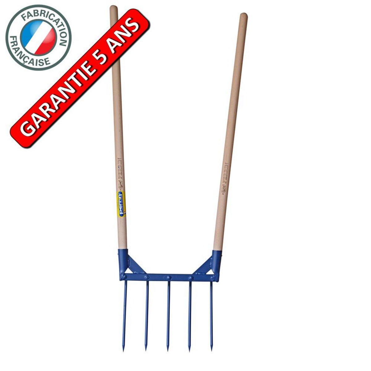 OUTILS PERRIN Aerogrif' 5 dents 2 manches 1,10 m, type Grelinette, outil de jardinage biologique