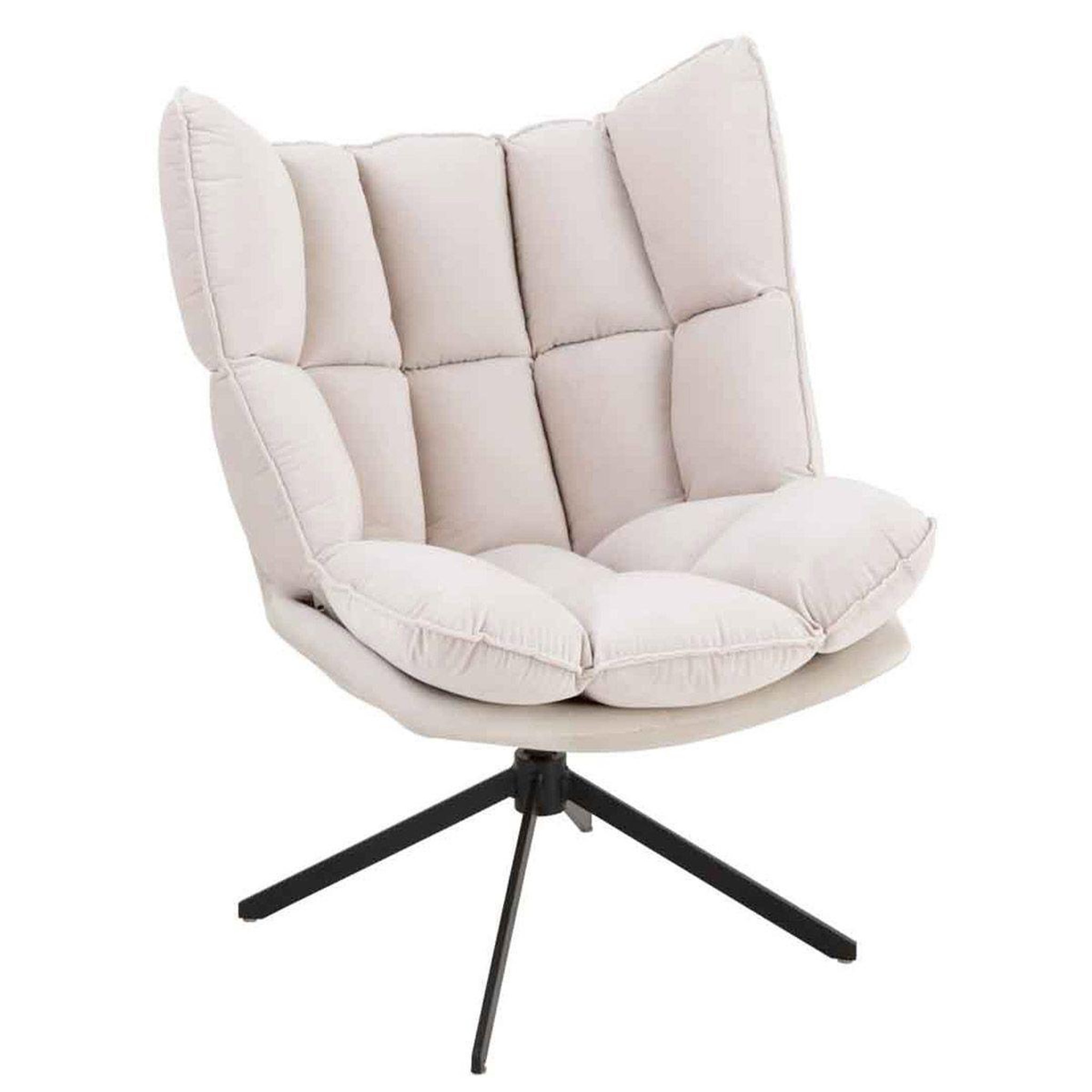 J-LINE Fauteuil relax sur pied  coussin  92cm beige