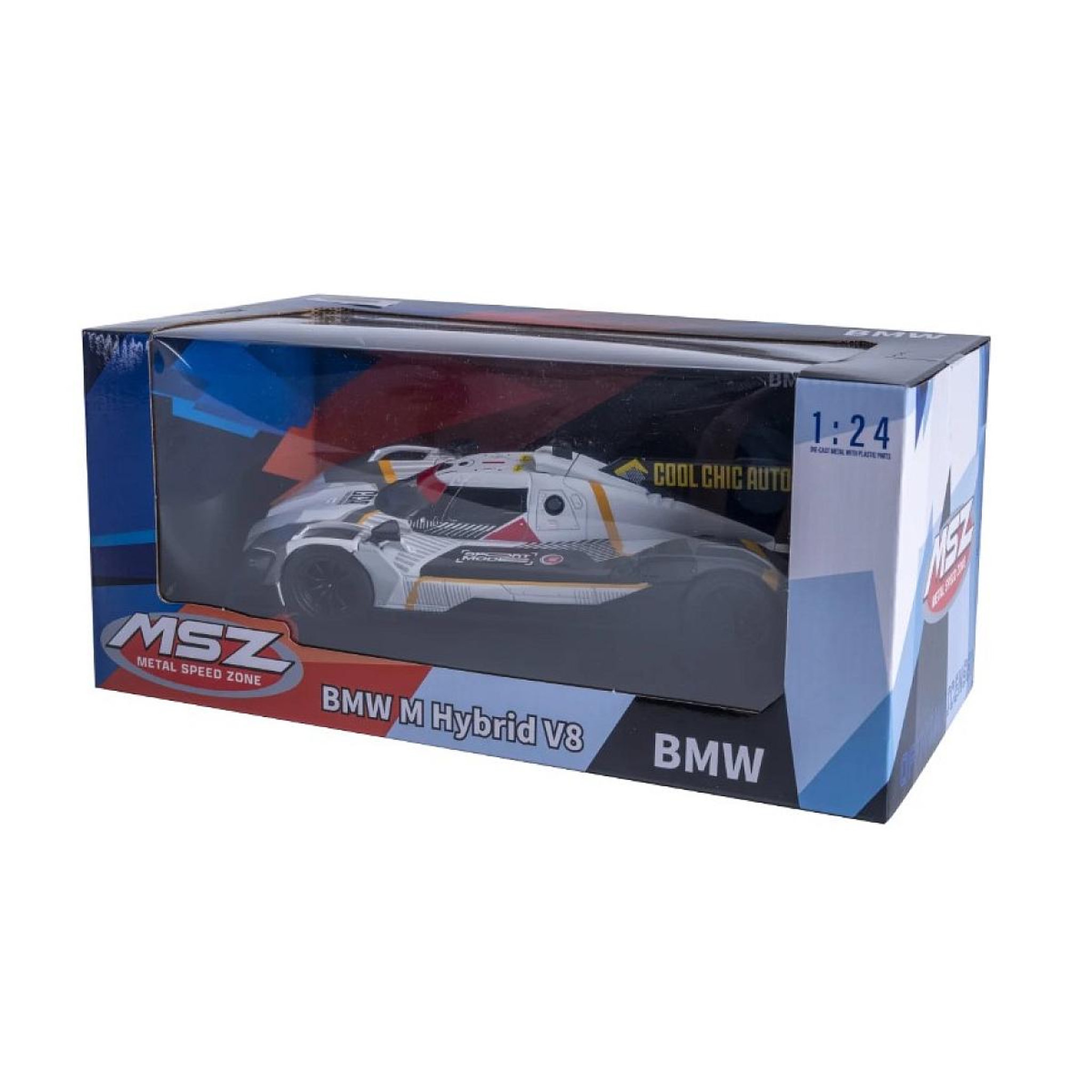 Voir la diapositive 2 : Jamara BMW M Hybrid V8 miniature 1:24 grise avec piles