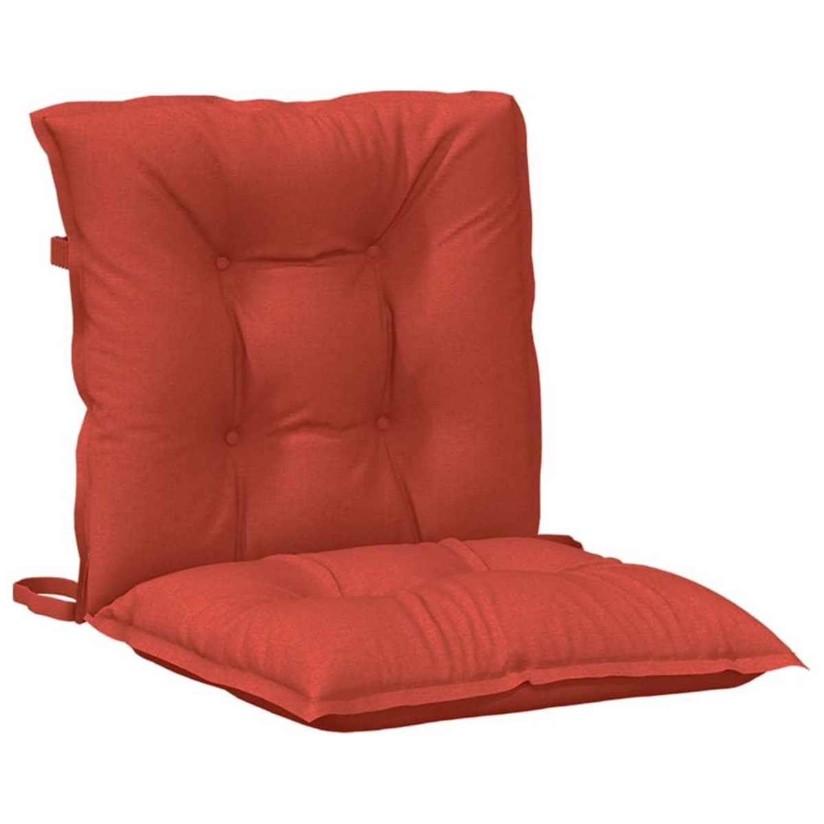 VIDAXL Coussins de chaise a dossier bas lot de 2 rouge melange tissu