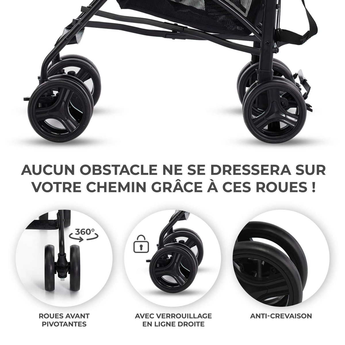 KINDERKRAFT Poussette légère de voyage pliable avec dossier réglable