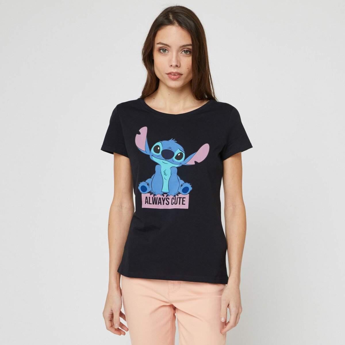 tee-shirt fille manches courtes lilo stitch - disney vert tee-shirts fille