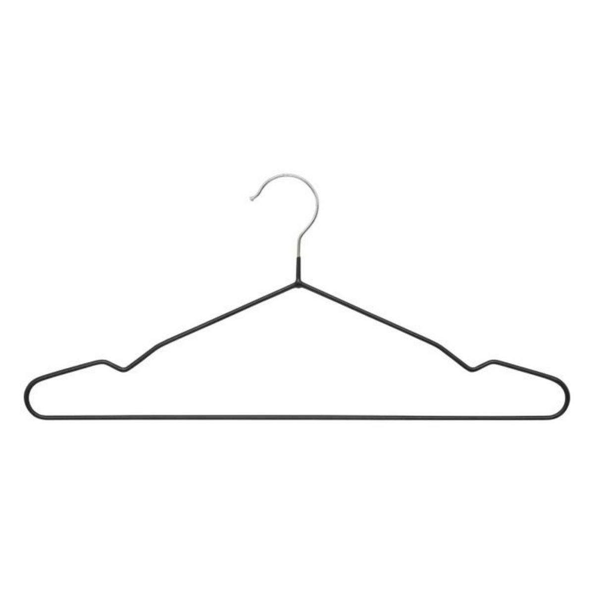 FIVE Lot de 5 Cintres Antidérapants  Mat  40cm Noir