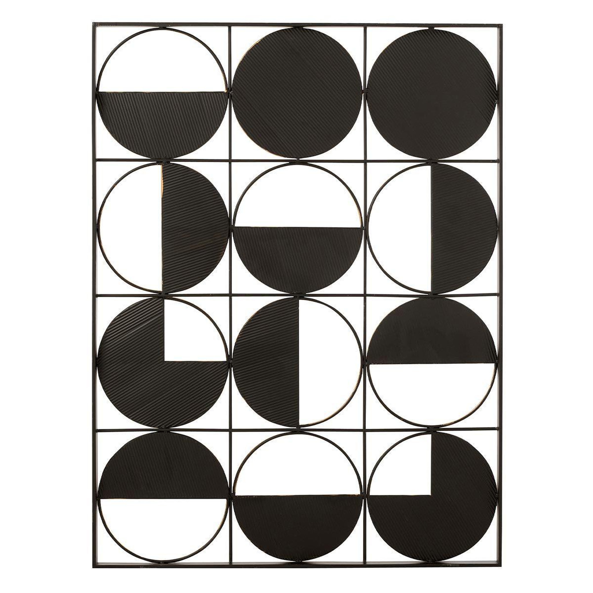 Voir la diapositive 2 : J-LINE Décoration murale en métal  ronds  101cm or & noir