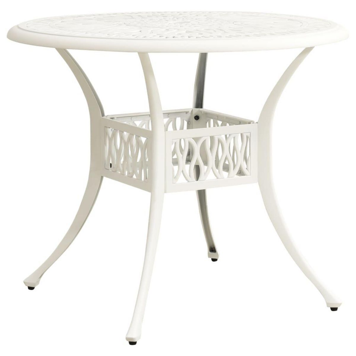 VIDAXL Table de jardin Blanc 90x90x74 cm Aluminium coule