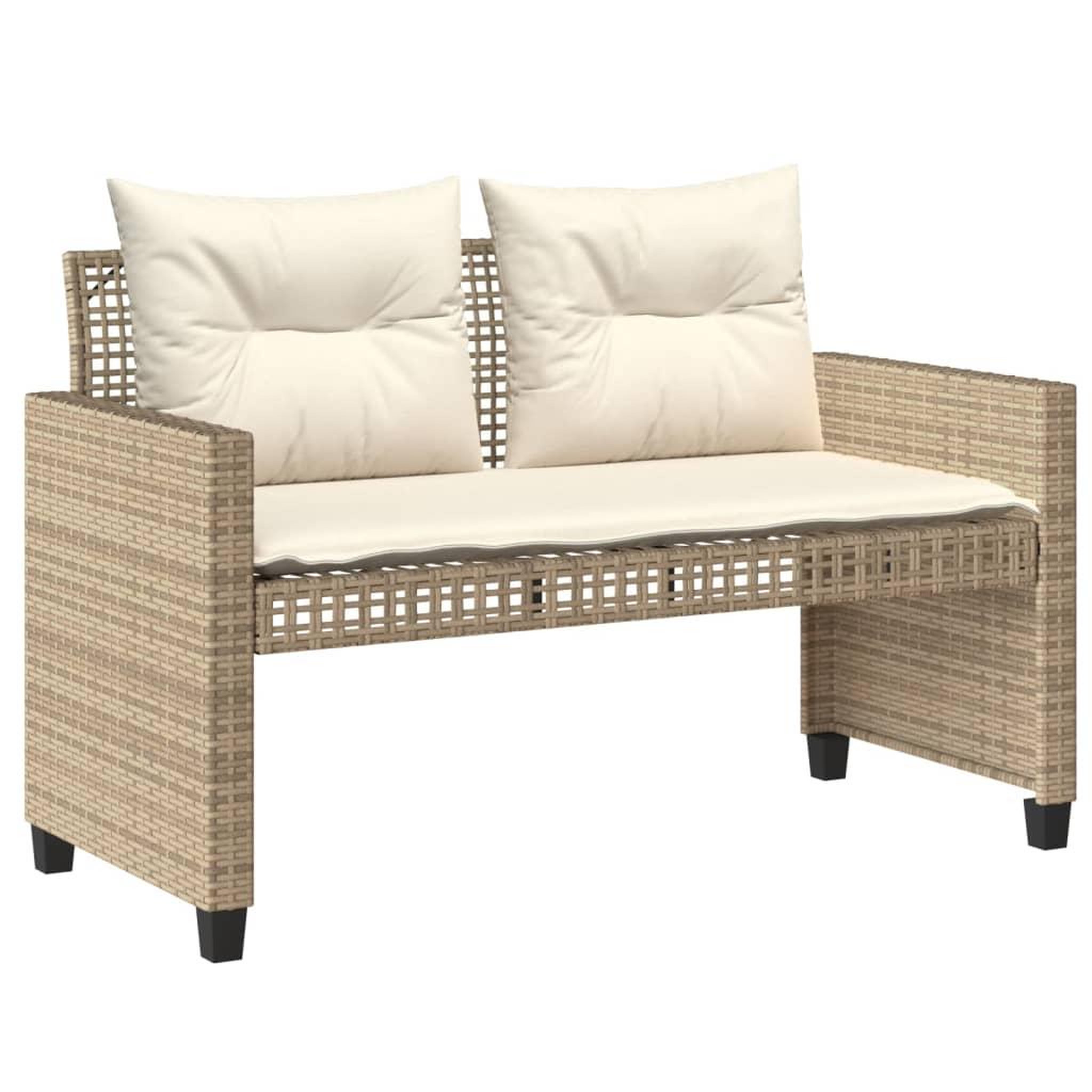 Voir la diapositive 4 : VIDAXL Salon de jardin avec coussins 4 pcs beige resine tressee verre