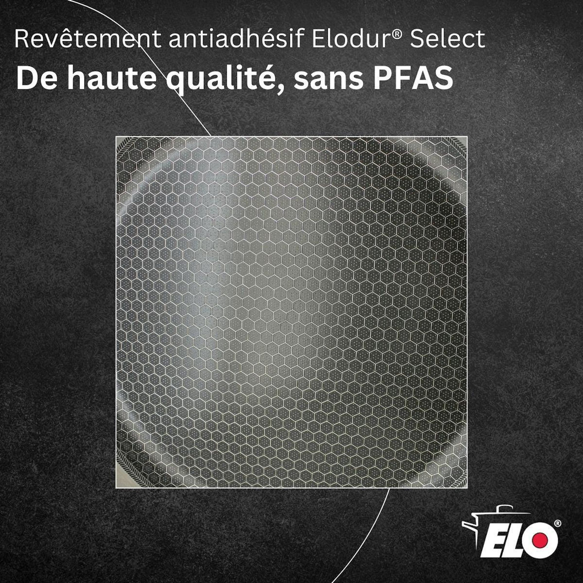 ELO Lot de 2 poêles 24/28 cm Elo Relief Passion et 3 faitouts en inox Elo Citrin
