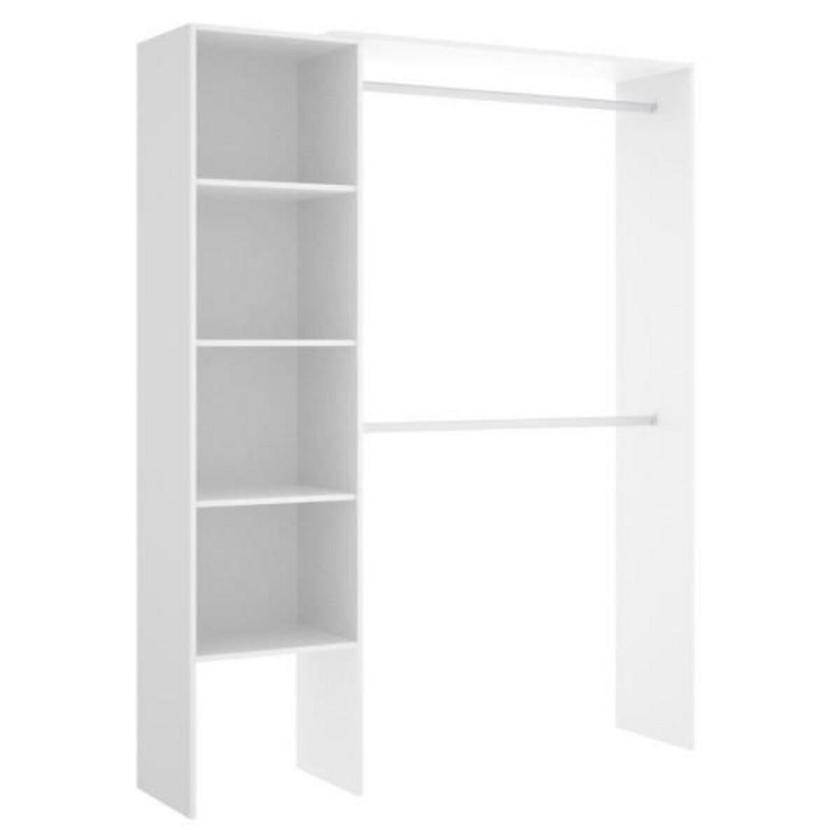 Dressing extensible Blanc mélaminé 1 colonne et 2 penderies L139.5 x P40 x H187 cm pas