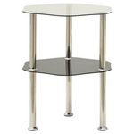 VIDAXL Table 2 niveaux Transparent et noir 38x38x50 cm Verre trempe