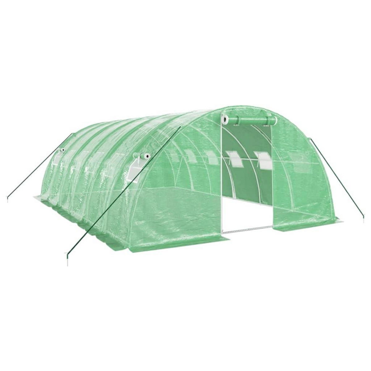 VIDAXL Serre avec cadre en acier vert 24 m^2 6x4x2 m