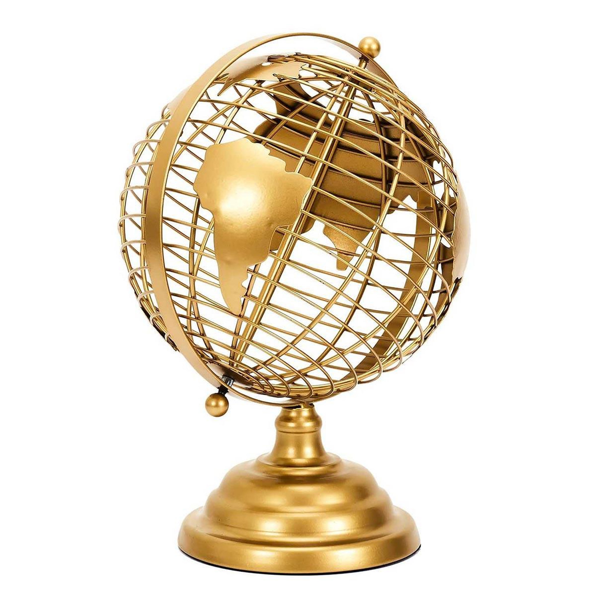 The Home Deco Factory Globe terrestre en métal  monde  28cm or