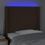 Voir la diapositive 4 : VIDAXL Tete de lit a LED Marron fonce 83x16x118/128 cm Tissu