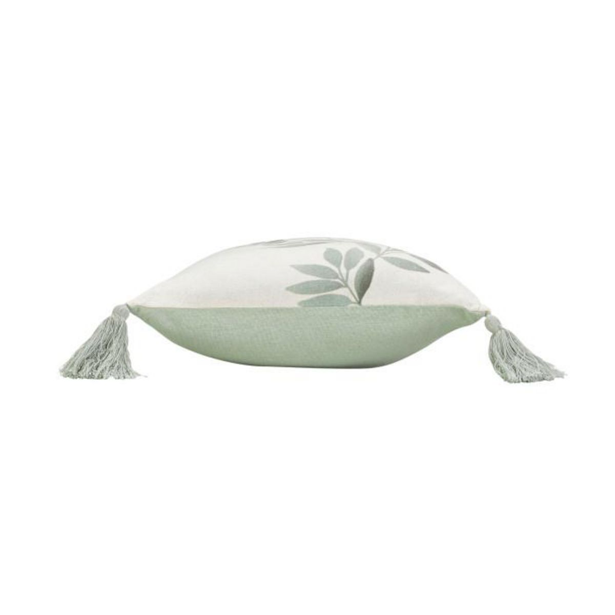 Paris Prix Coussin Déco Pompons  Nymphea  30x50cm Vert