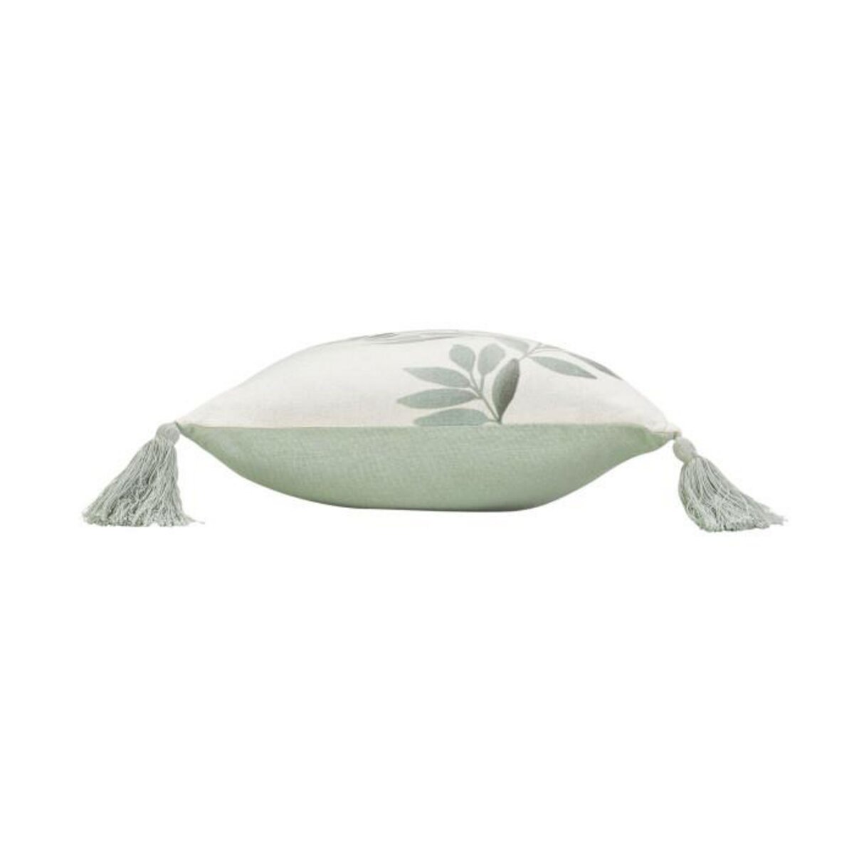 Paris Prix Coussin Déco Pompons  Nymphea  30x50cm Vert