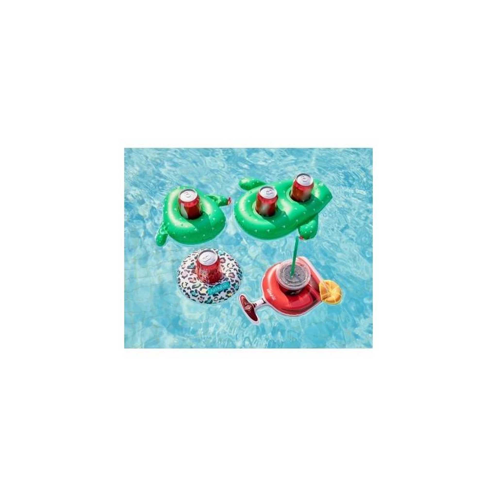 Voir la diapositive 2 : AIRMYFUN Porte Boisson Gonfable pour Piscine ou Plage, Flotteur, Accessoire d'Eau - Cactus 28x23cm