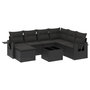 Voir la diapositive 2 : VIDAXL Salon de jardin 8 pcs avec coussins noir resine tressee
