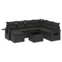 Voir la diapositive 2 : VIDAXL Salon de jardin 8 pcs avec coussins noir resine tressee