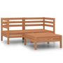 Voir la diapositive 2 : VIDAXL Salon de jardin 3 pcs Marron miel Bois de pin massif