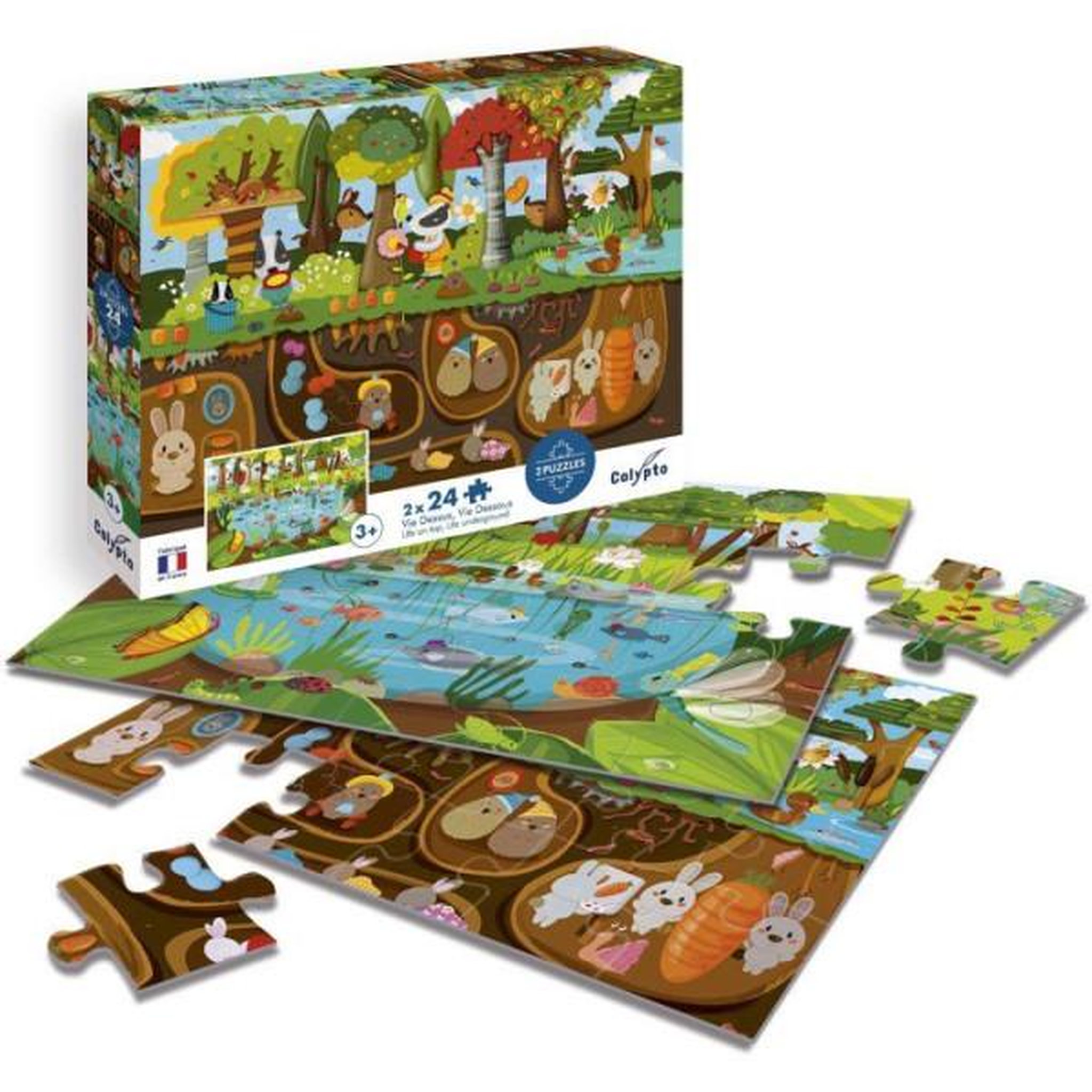 Voir la diapositive 2 : Sentosphere 2 puzzles - sentosphere - 24 pieces - la vie dessus / vi dessous - observation - mémoire - logique - des 3 ans