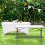 Voir la diapositive 3 : ID MARKET Housse blanche pour table pliante 180 CM