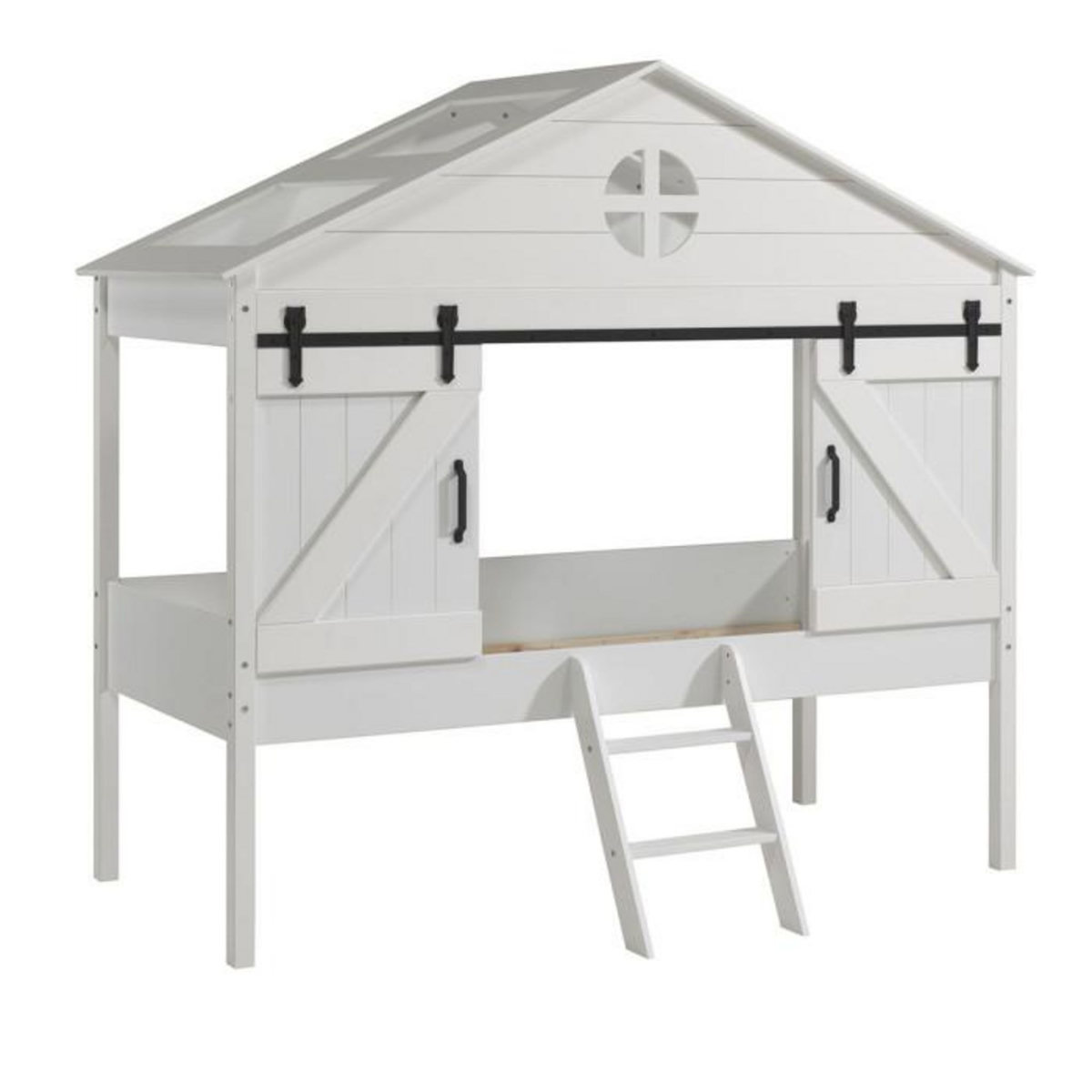 Paris Prix Lit Cabane Enfant  Barnie  90x200cm Blanc