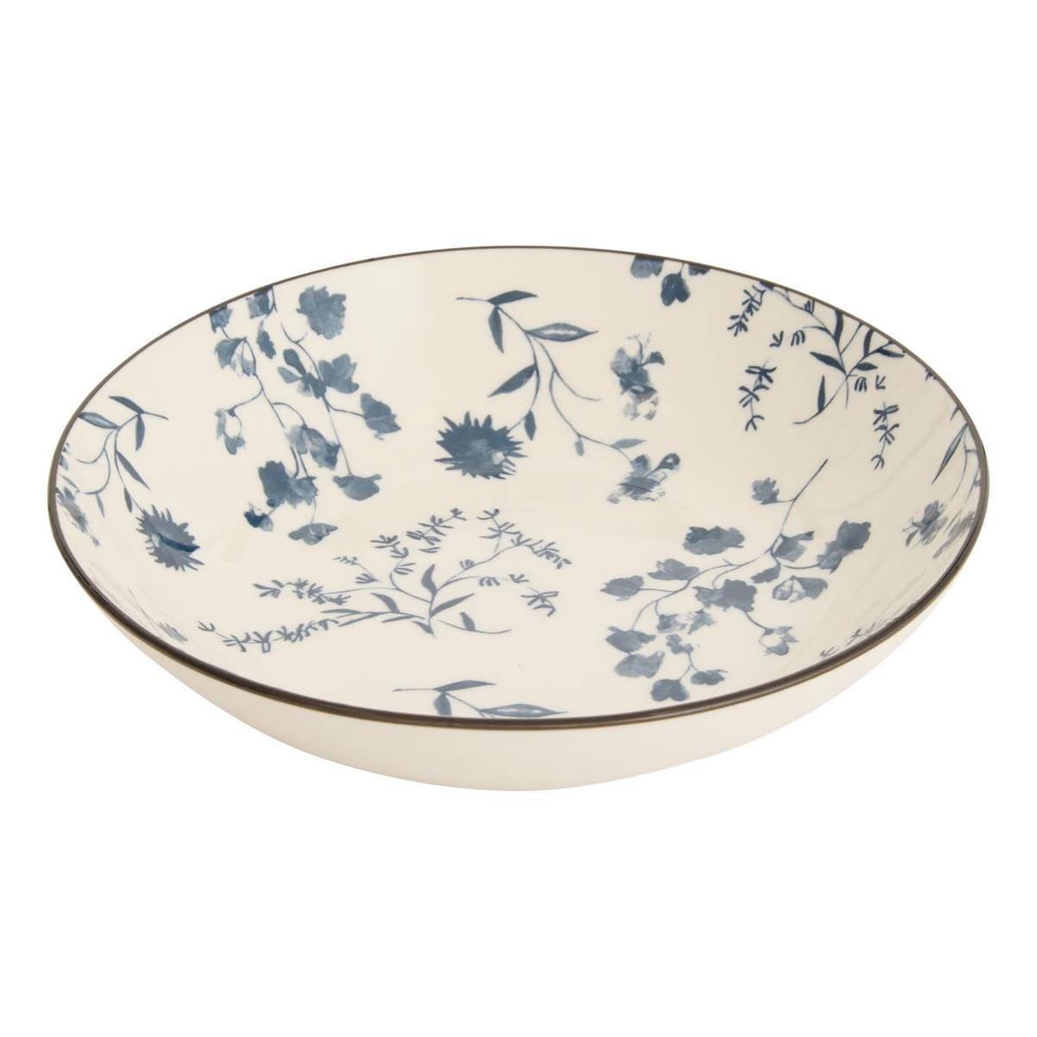 SECRET DE GOURMET Lot de 6 assiettes creuses  umami fleur  20cm bleu