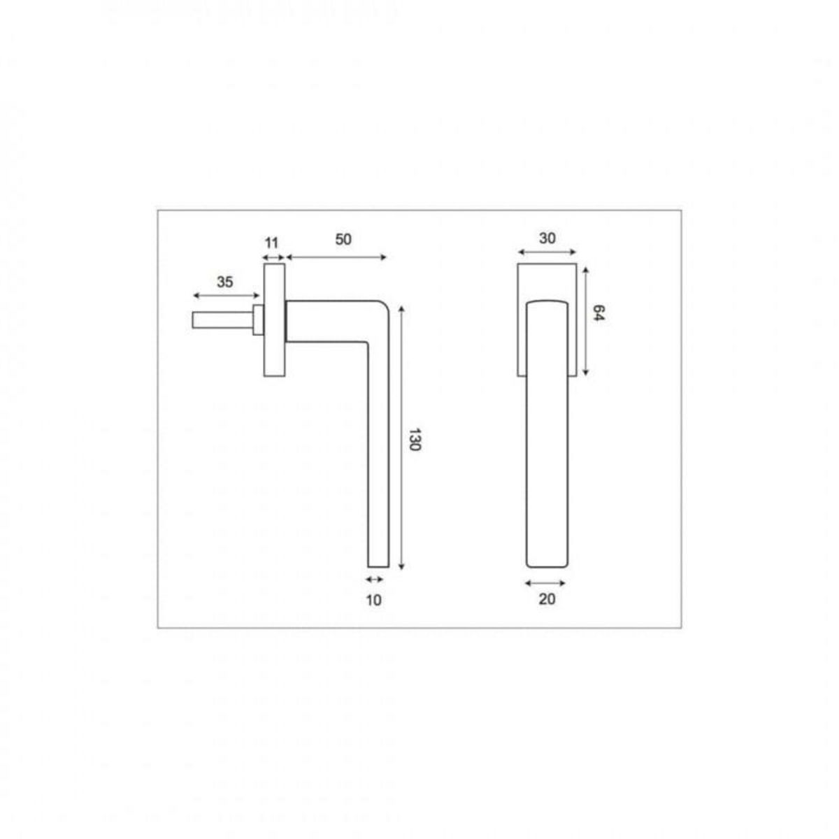 ESPACE-BRICOLAGE Poignée de fenêtre modèle Soho ob - Ouverture gauche - Aluminium anodisé noir