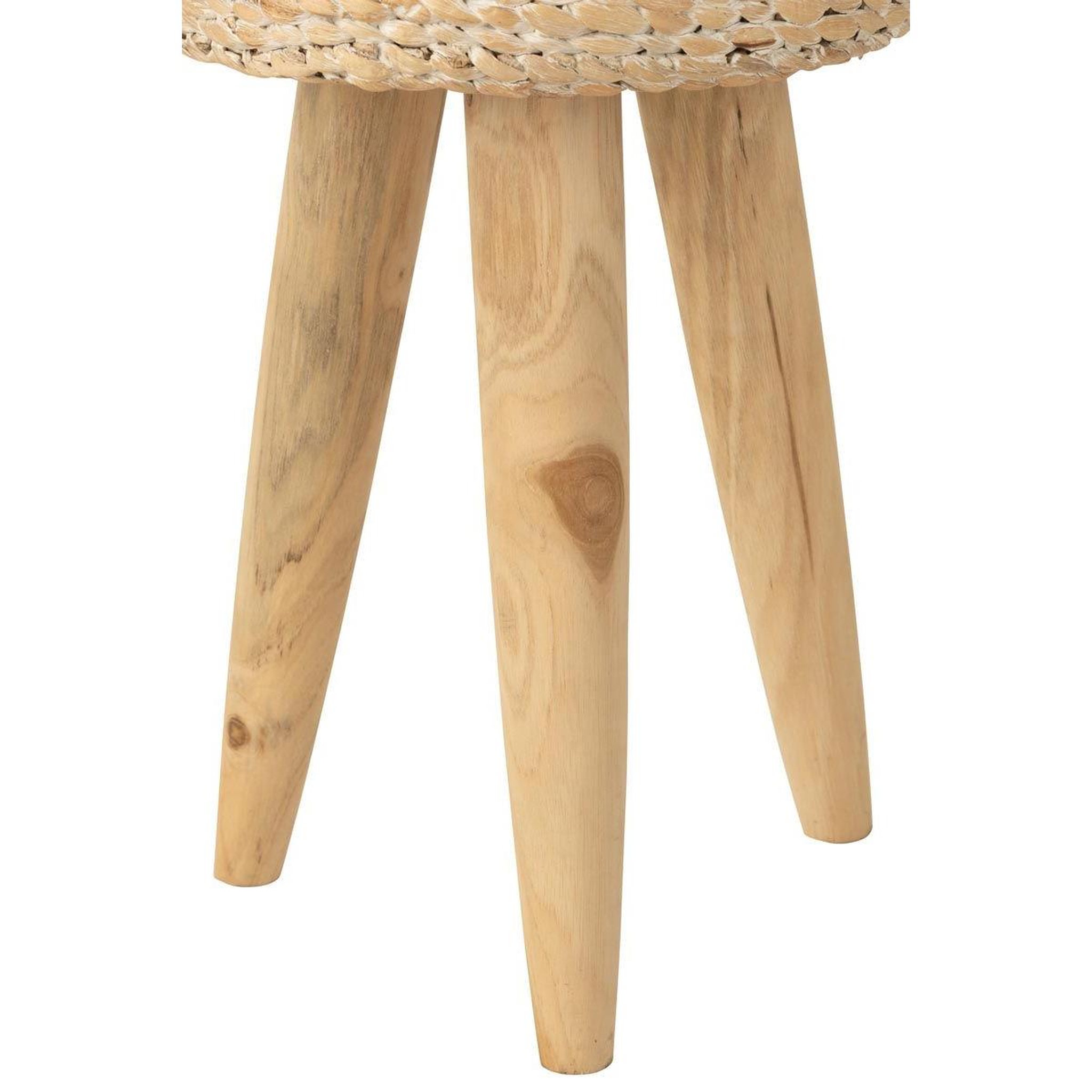 Voir la diapositive 3 : J-LINE Tabouret design en teck  puglia  40cm naturel & blanc