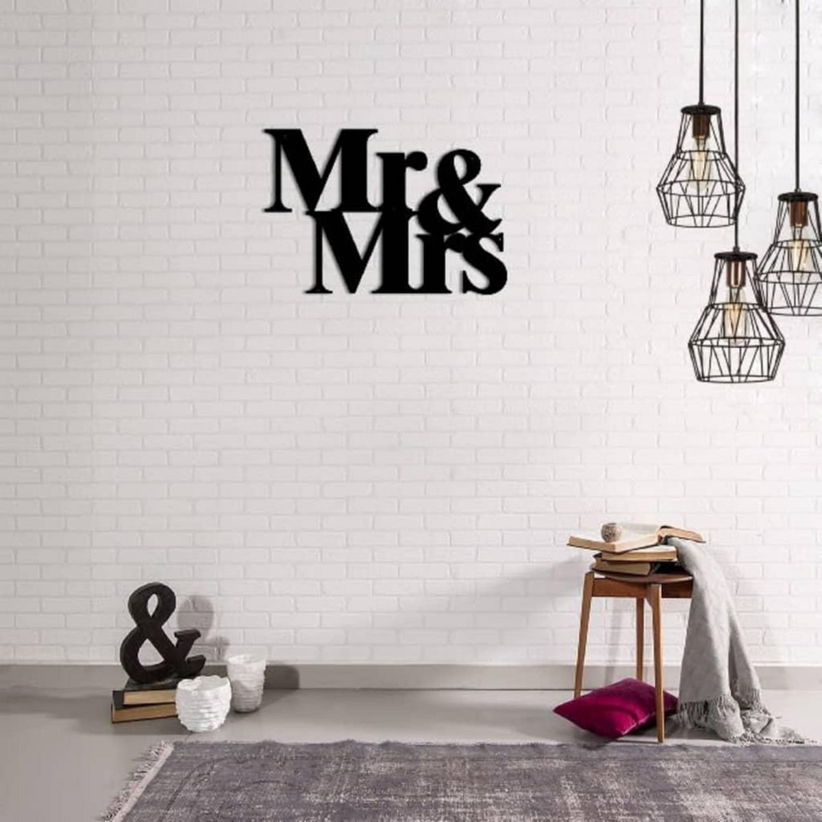 Homemania Homemania Decoration murale Mots 50x35 cm Acier Noir